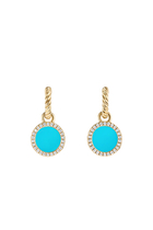 Petite Elements Drop Earrings, 18K Yellow Gold, Turquoise & Diamonds